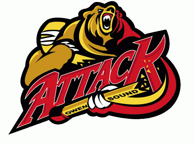 Owen Sound Attack 2001 Unused Logo iron on transfers for T-shirts